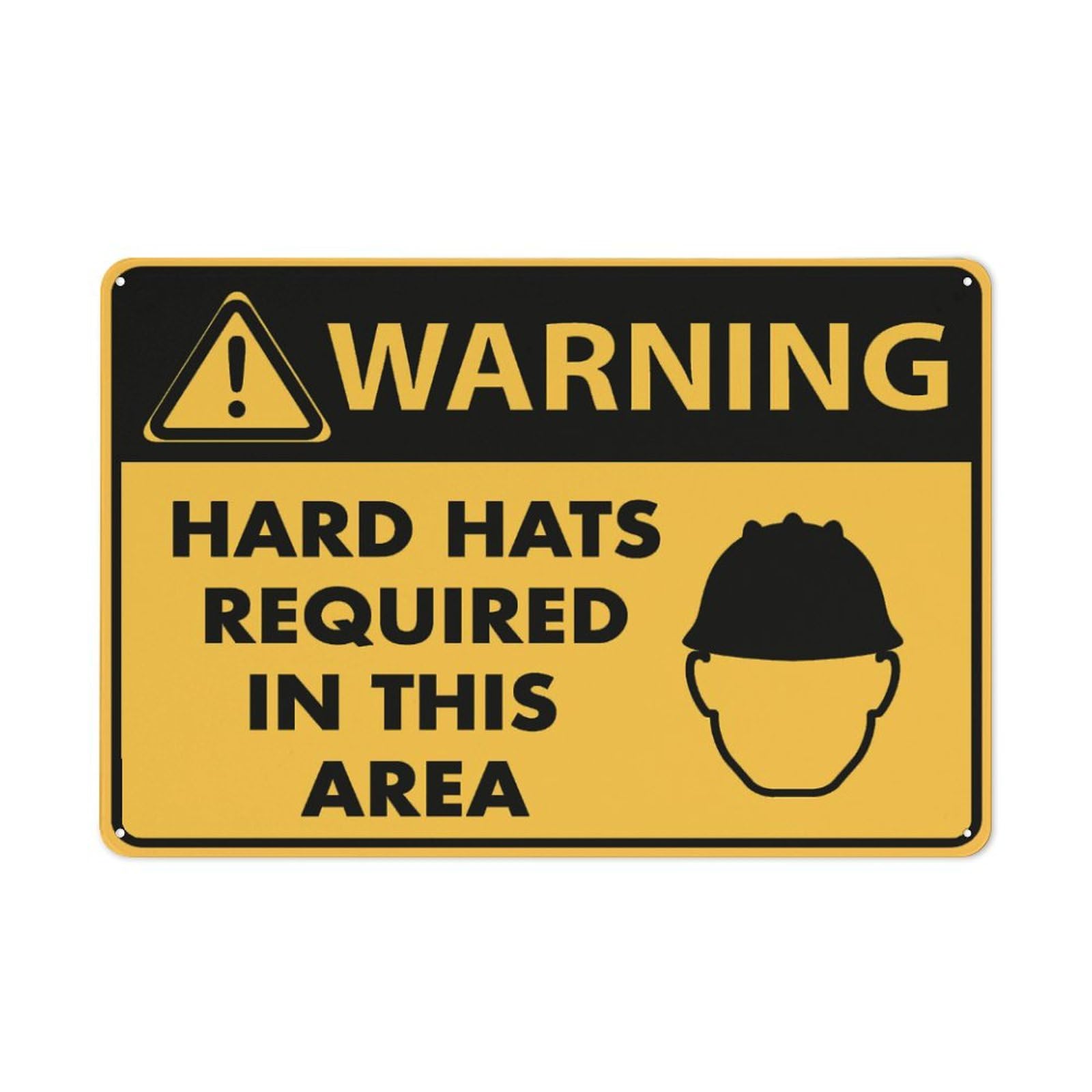 Caution Hard Hats Required In This Area Outdoor Sign Aluminum 12"x8" UV Ink Printed for House & Business