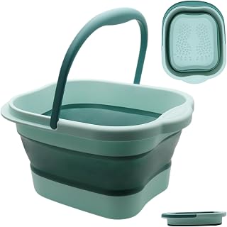 Faltbare Fußbadewanne 15L mit Massagefunktion,Tragbarer Fußbad Eimer, Fussbad für entspannte Fußbäder, zur Fußpflege, Fußbadewanne mit Massage-Noppen
