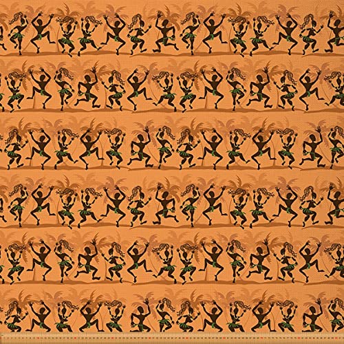 Tela de decoración afro étnica de The Yard, tela de tapicería africana para sillas, tela de estilo exótico tradicional para tapicería y proyectos de bricolaje en el hogar, 1 yarda, (L92 x W150 cm), c