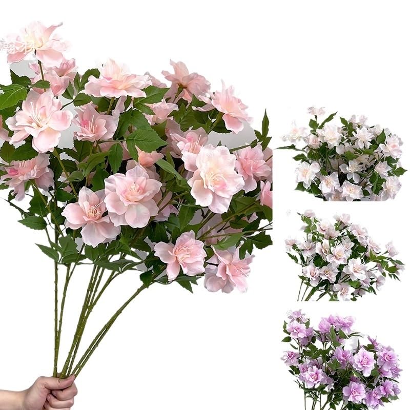 Dekoration mit Kunstblumen, Künstlicher Rosenstreifenstrauß for Heimdekoration, Hochzeiten, Tischarrangements, Mehrfarbig(White)