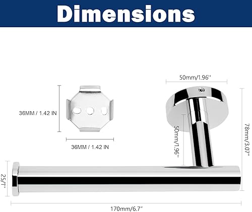 Miniatura 6 de NearMoon Soporte para papel higiénico de baño, acero inoxidable SUS304 de alta calidad, resistente al óxido, para baño, cocina, baño (1 paquete,