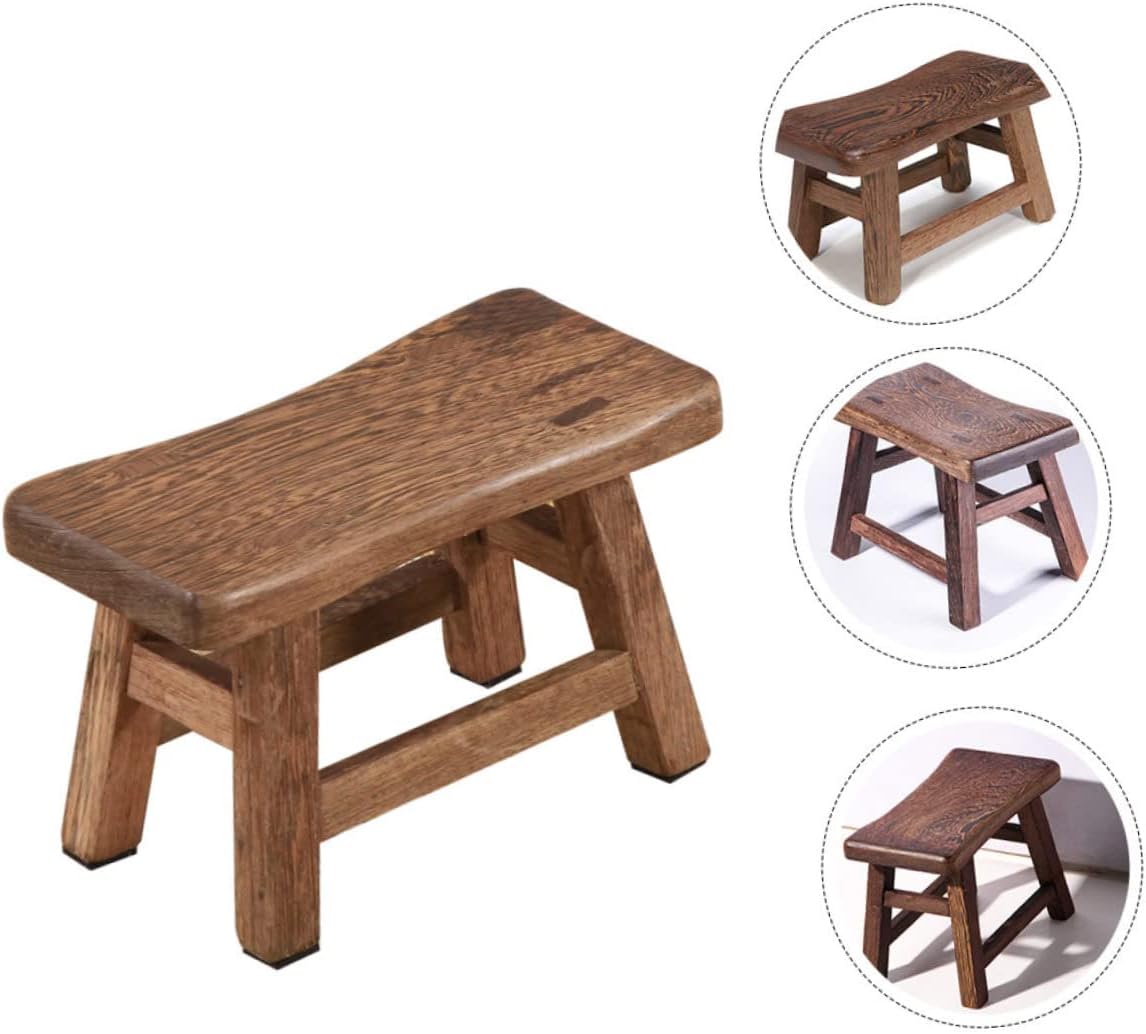 Wooden Household Step Stool for Boy Girl Lightweight and Design for Bathroom and Nursery Use Low Stool for Boy Girl and Adults