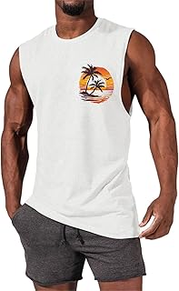 Camisetas para hombre, verano, playa, hawaiana, moda, impresión 3D, entrenamiento muscular, sin mangas, ligera, para viajes, gimnasio, camiseta sin mangas para hombre