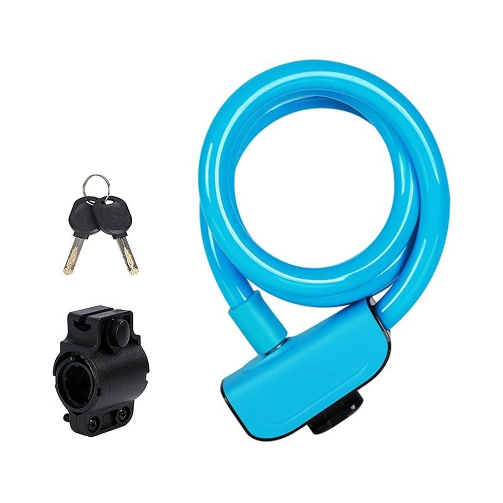 Alxyutek 1.1M Blue Security Lock Anti-Theft Cable Bike Lock Mtb Road Motorcycle Bicycle Locker 110Cm Length With Mount Brake Throttle Lock