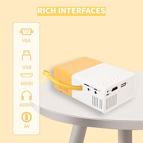 Miniatura 6 de Mini proyector, proyector portátil TFT LCD 1080P Full HD, compatible con proyector de película de proyección de 24 60 pulgadas, para cine en casa,