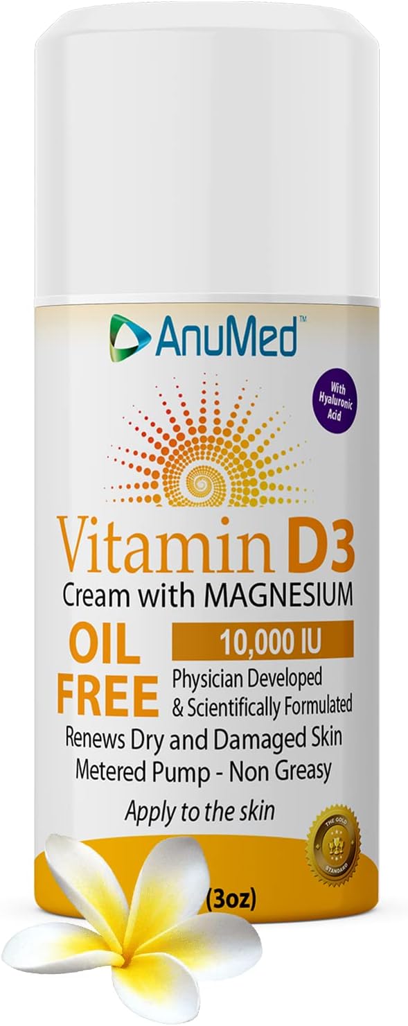 AnuMed Vitamin D3 with Magnesium 10,000 IU (OilFree