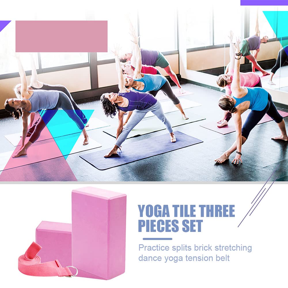 3Uds Bloques De Yoga Juegos De Correas Elásticas Cinturón De Estiramiento De Ladrillos De Espuma para Gimnasio Herramientas De Entrenamiento para Moldear El Cuerpo