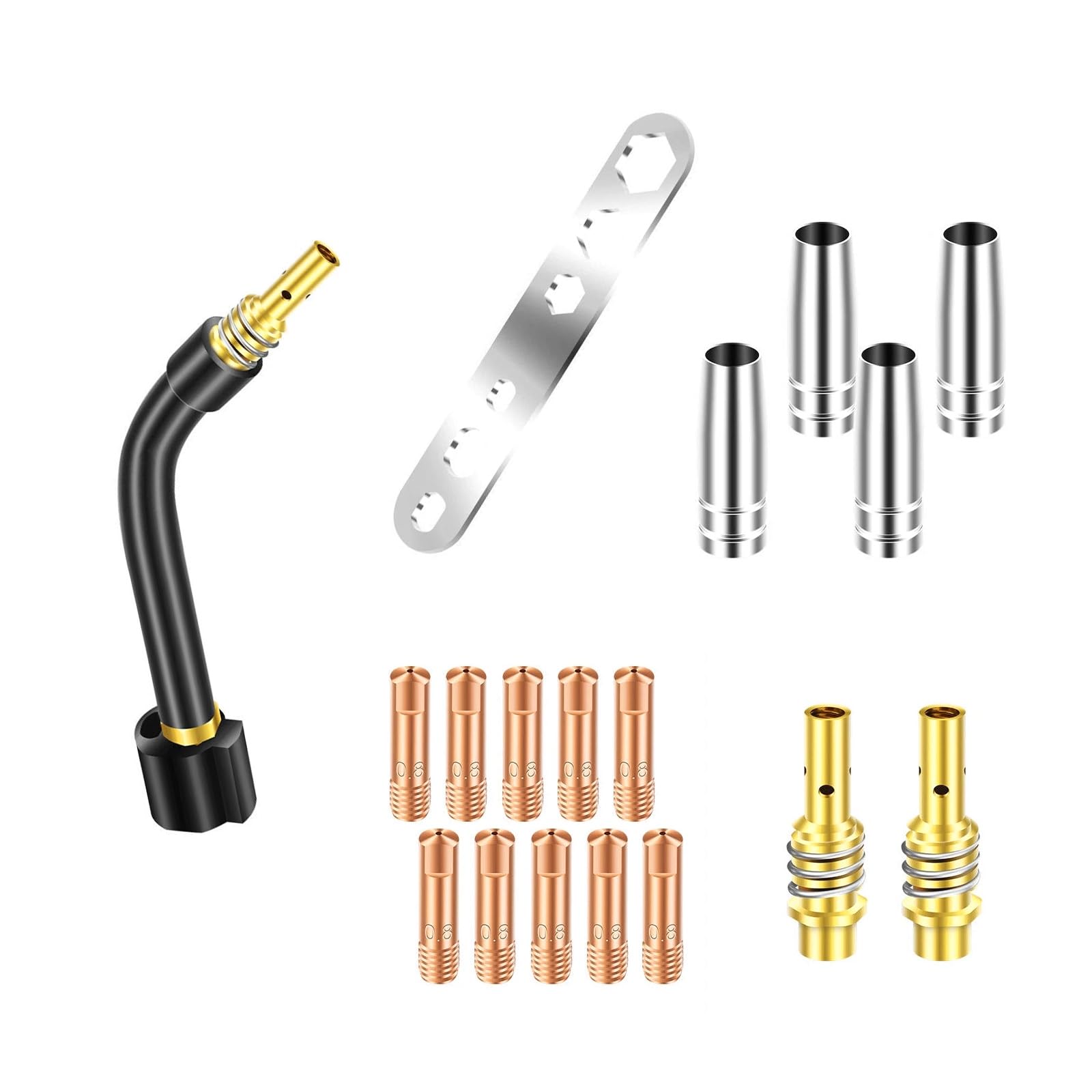 MIG MAG Contact Tips Tips Holder Diffuser Gas Nozzle Kit MIG/MAG Welding Torch Kit