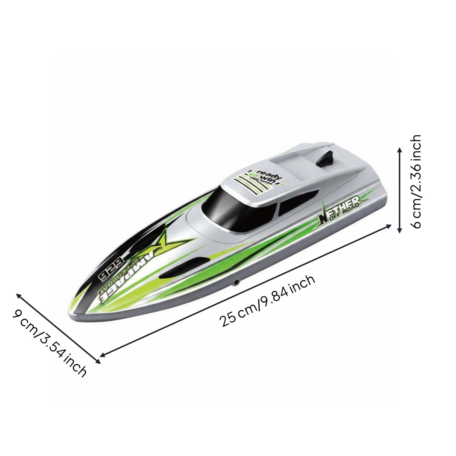 Lancha Rápida RC Alta Velocidad Barco Rápido a Control Remoto Notificación de Batería Baja Lancha Eléctrica Teledirigida para Piscina, Plateado