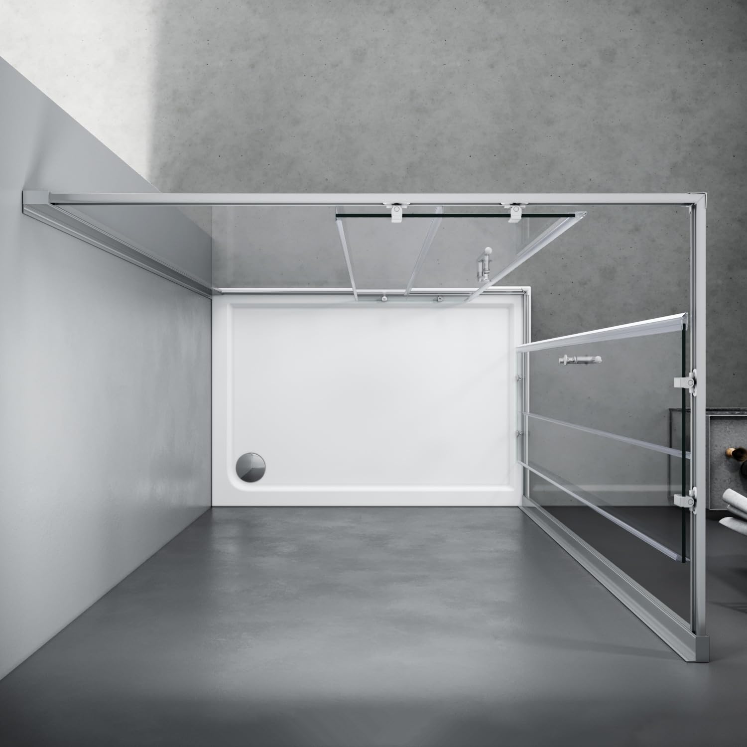 SONNI Mamparas de Ducha Corredera 120x70 cm,Angular Puertas Retangular,Easyclean Vidrio Templado de Seguridad 5mm con NANO Tratamiento Antical