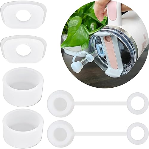 Miniatura 16 de Stanley - Paquete de 6 fundas para popotes, compatibles con vasos de 40 onzas, puntas de popote de silicona reutilizables a prueba de polvo, cactus