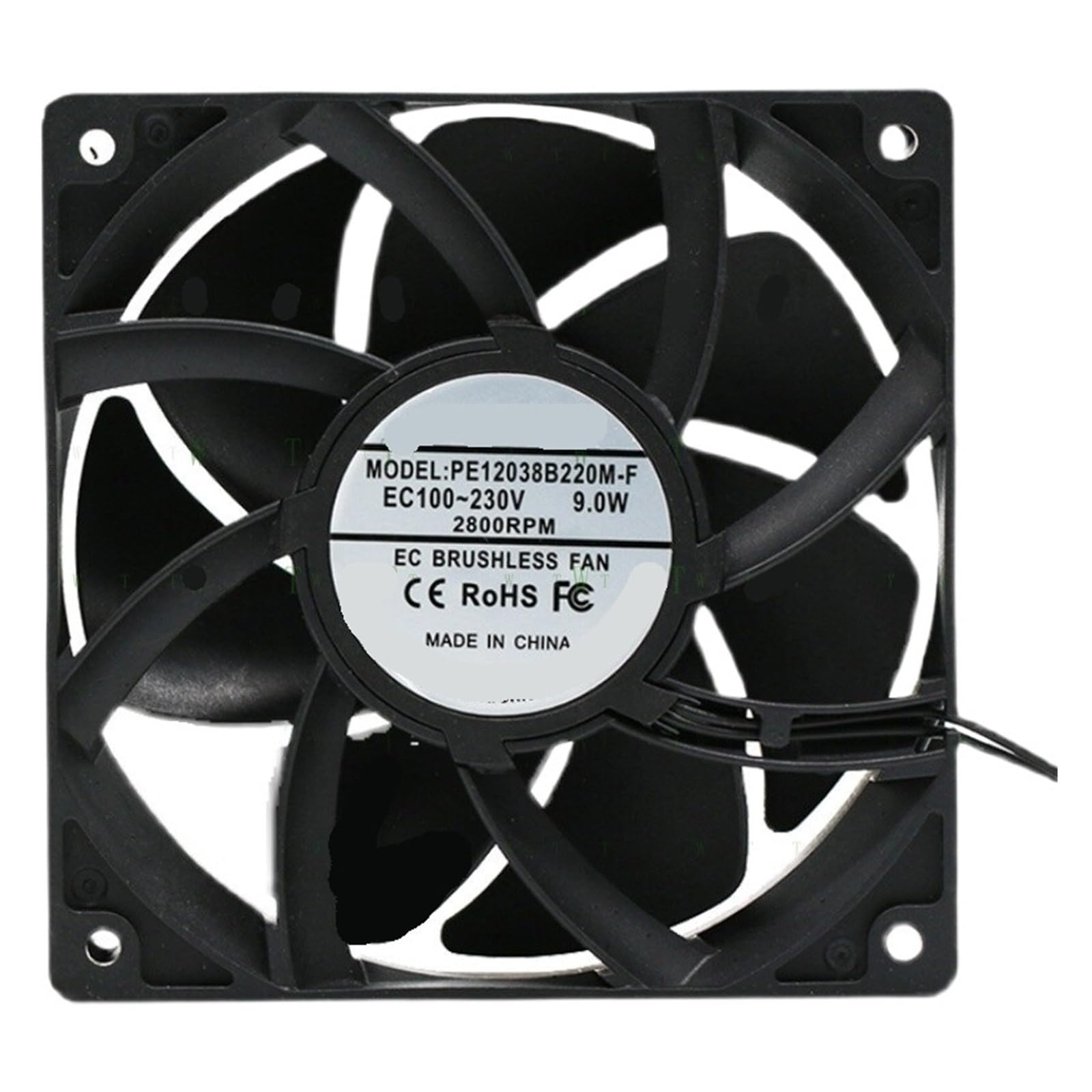 KWQNPHTRN PE12038B220M-F AC100-230V 12CM IP68 Waterproof Cooling Fan