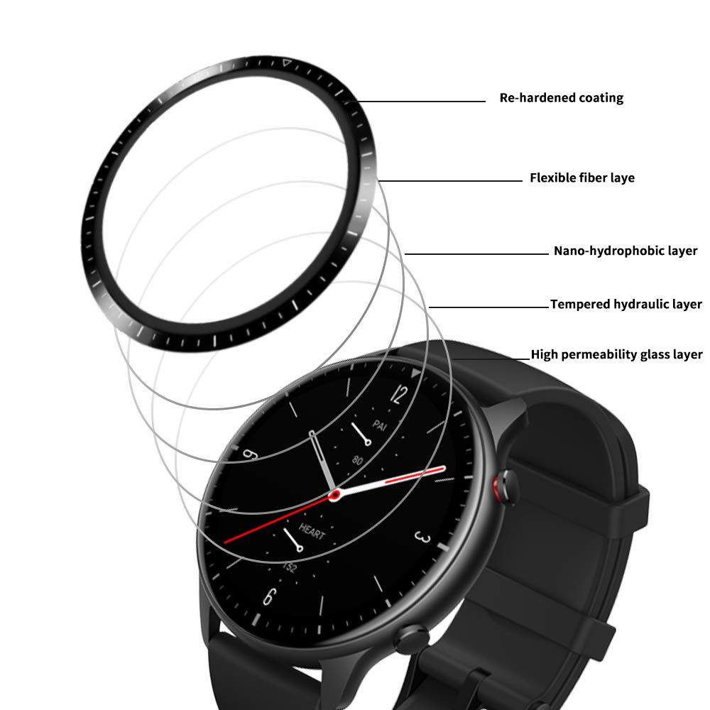 Pellicola Protettiva In Vetro Temperato Per Amazfit GTR 2 46mm – 3 Pezzi, 9H, Trasparente