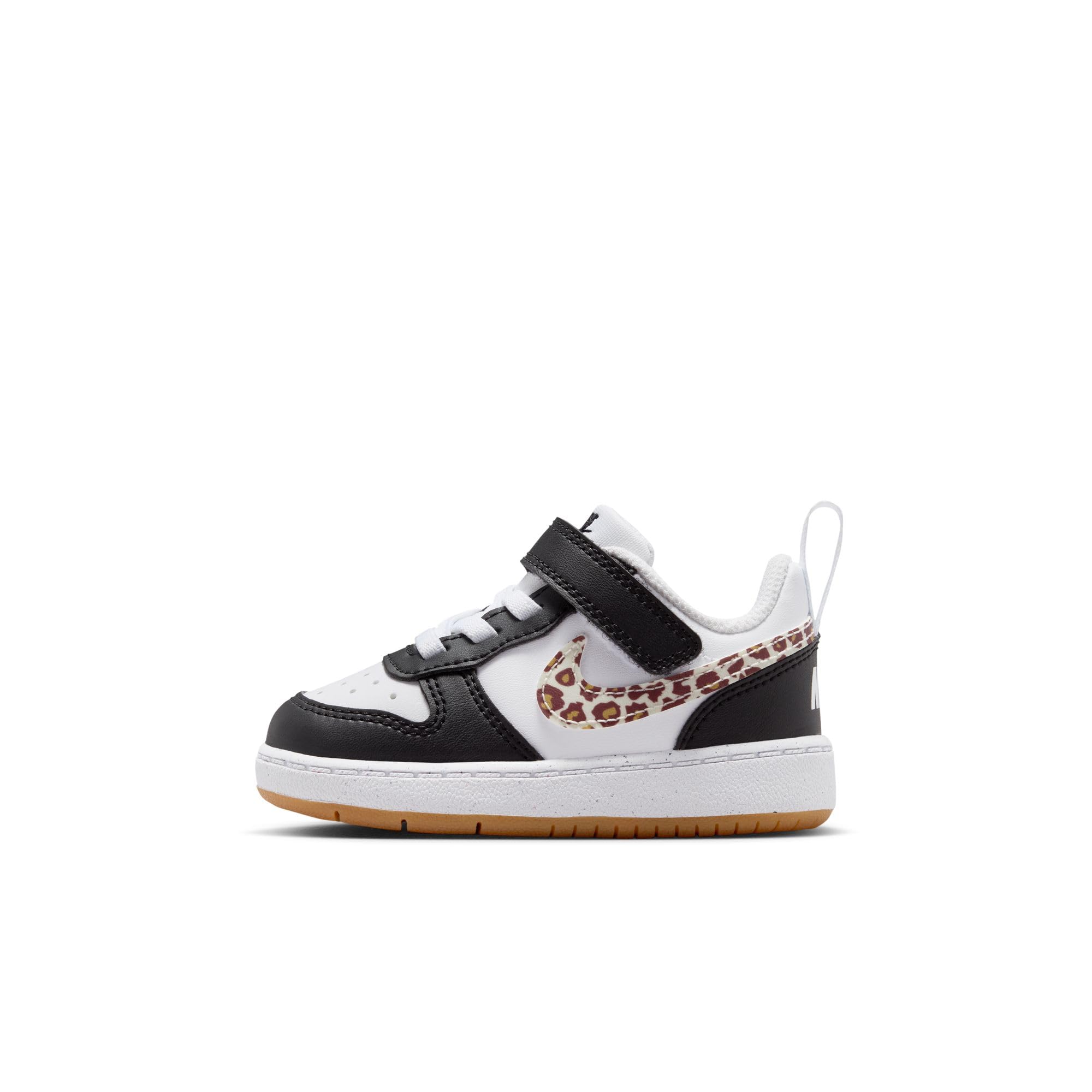 Nike Court Borough - Scarpe basse per neonati/bambini, colore: nero/bianco/gomma, marrone medio/bianco