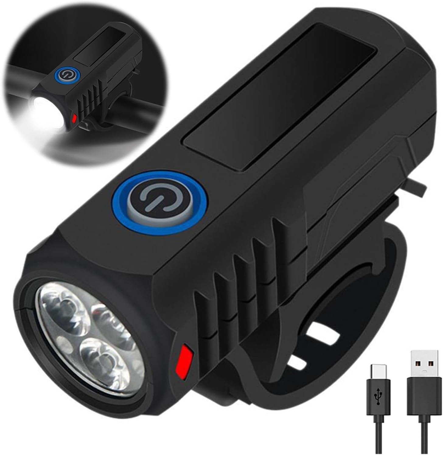 The LED Bicycle Headlight Has High Brightness