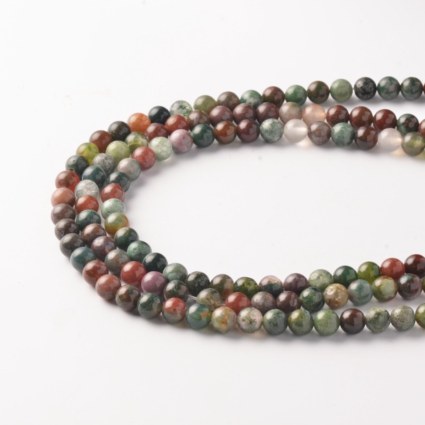 6mm Indian Agate Stone Beads for Bracelets Making, Gemstone Beads for Jewellery Crafting (55~60Pcs)