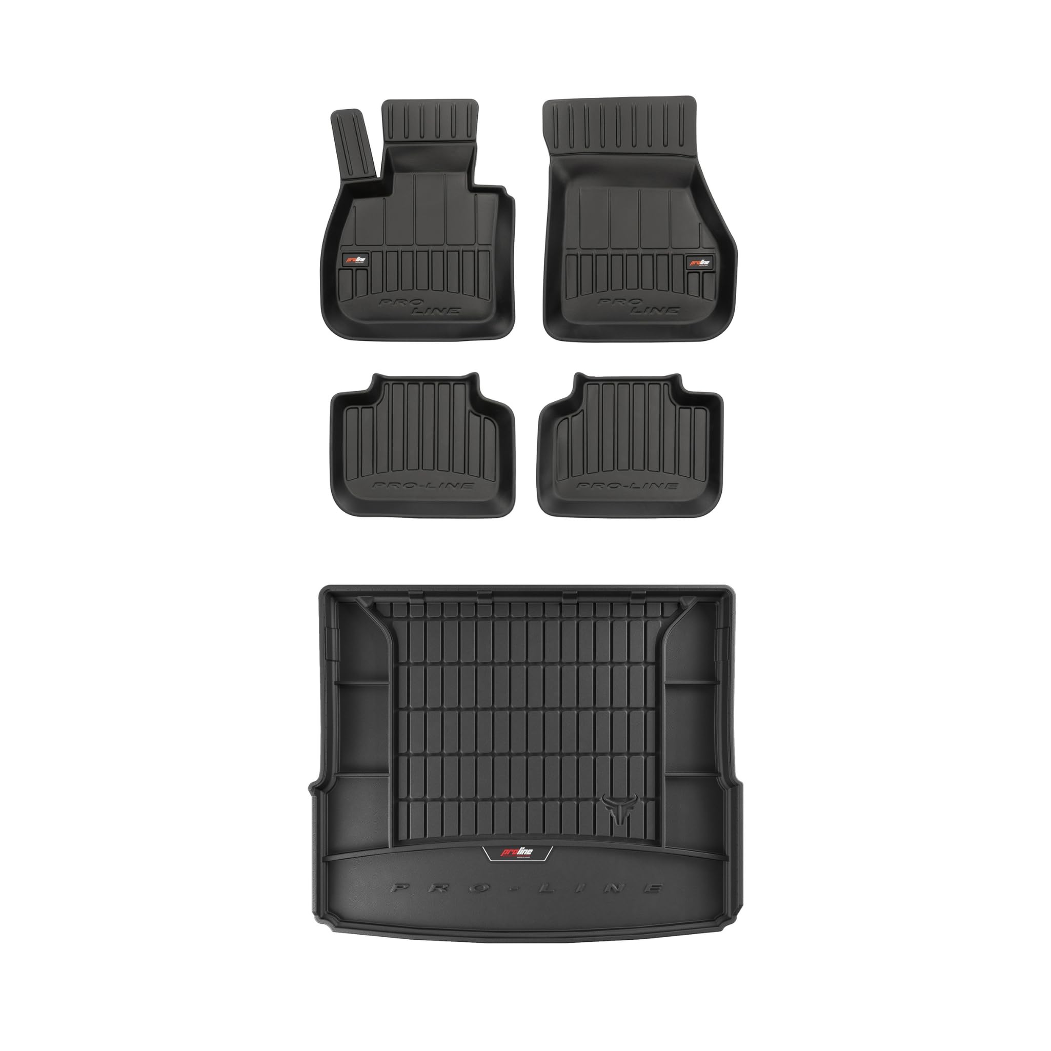 FROGUM ProLine 3D Un Juego de Alfombrillas de Goma para Coche y cubeta Maletero con Logo Alfombras para BMW X1 F48 2015-2022| Los Bordes más Altos