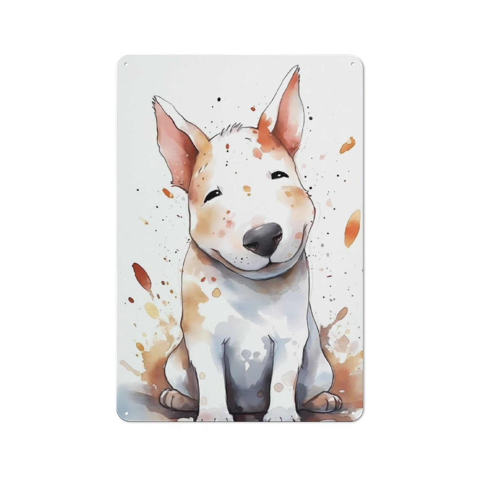 Junmoney Bull Terrier Animal For Garden Room Or Summerhouse, Vintage Tin Sign 30X20cm, A Metal Wall Feature For Garden Rooms And Summerhouses