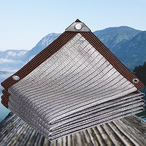 Toldo de protección solar de alta calidad con ojales, tela de sombra de 12 pines para jardín, pérgola, patio, plantas, gallinero, piscina, papel de aluminio de 3.3 x 3.3 pies