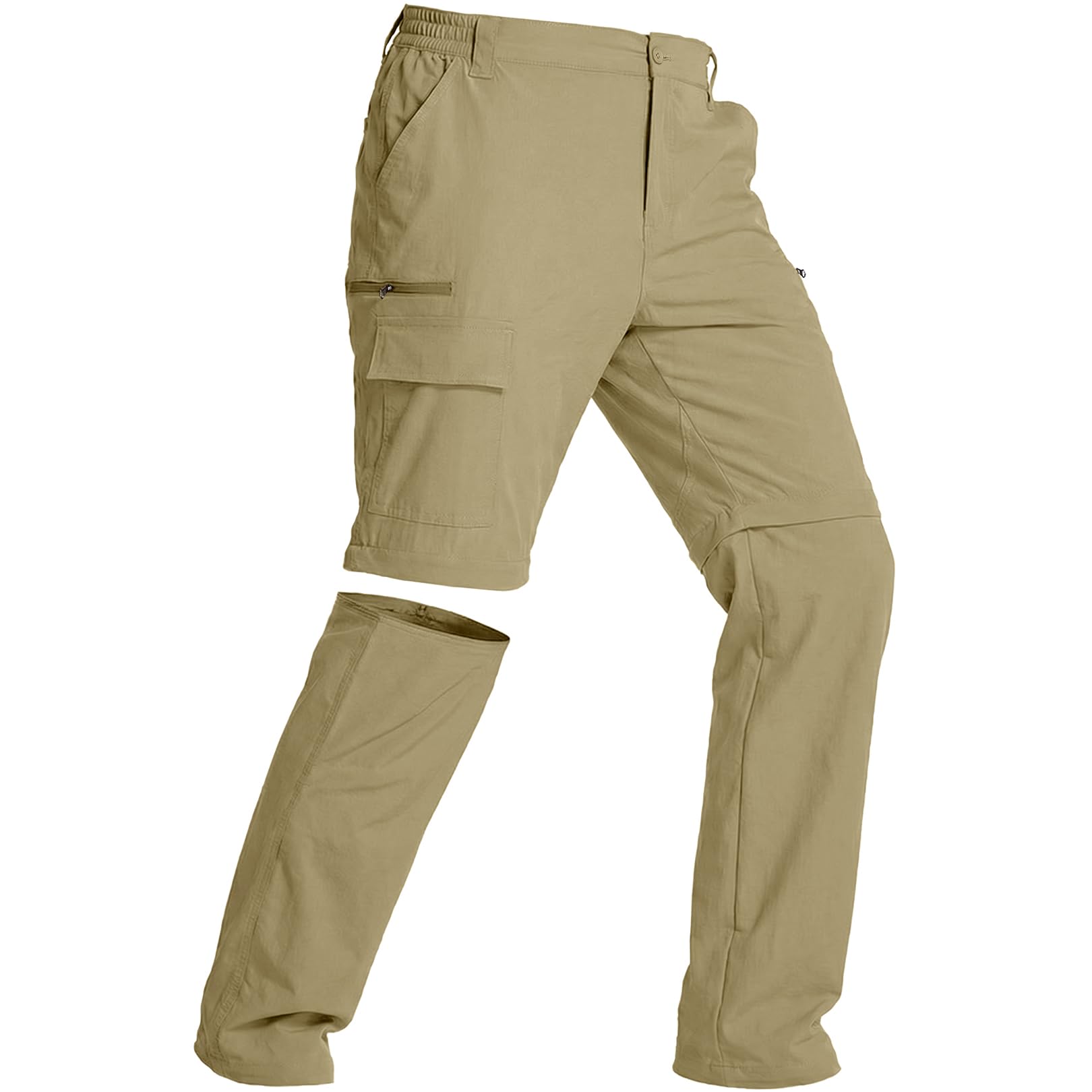 Jogwits Herren Zip-Off Wanderhose Outdoorhose Sommer Leicht Trekkinghose Abnehmbar Funktionshose Schnelltrocknend Atmungsaktiv Cargo Hosen Herren mit 6 Taschen für Wandern Fahrrad