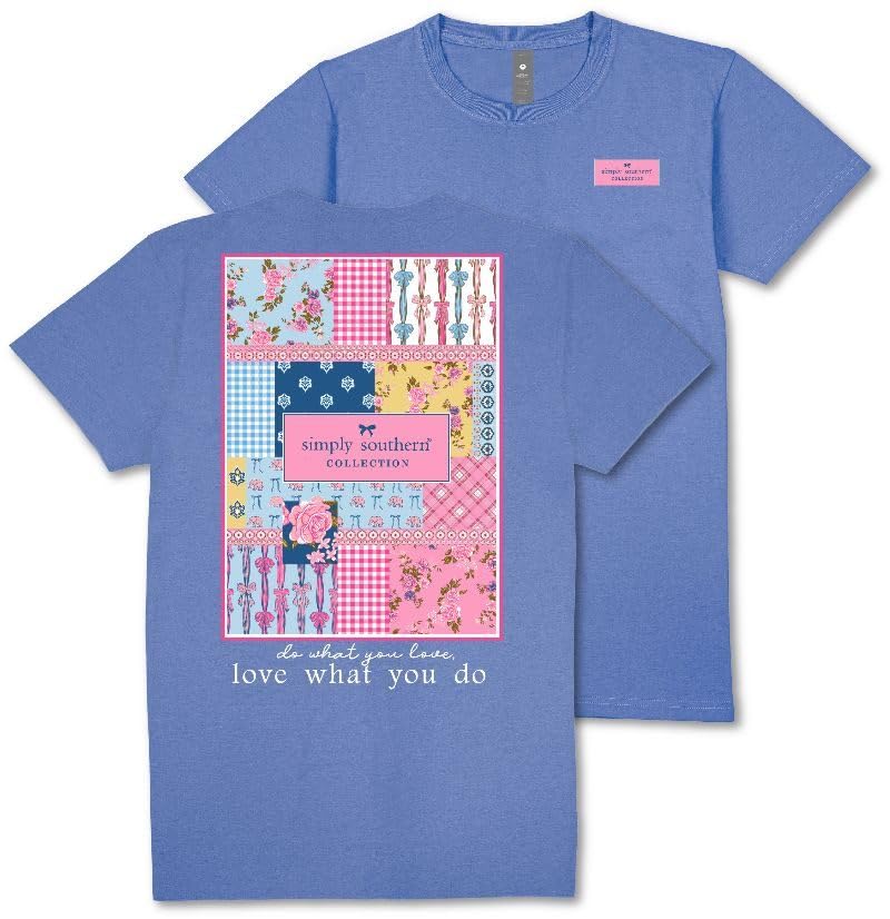 Simply Southern Patch Logo - Do What You Love, Love What You Do - Roses - Bows - Floral - Youth T-Shirt