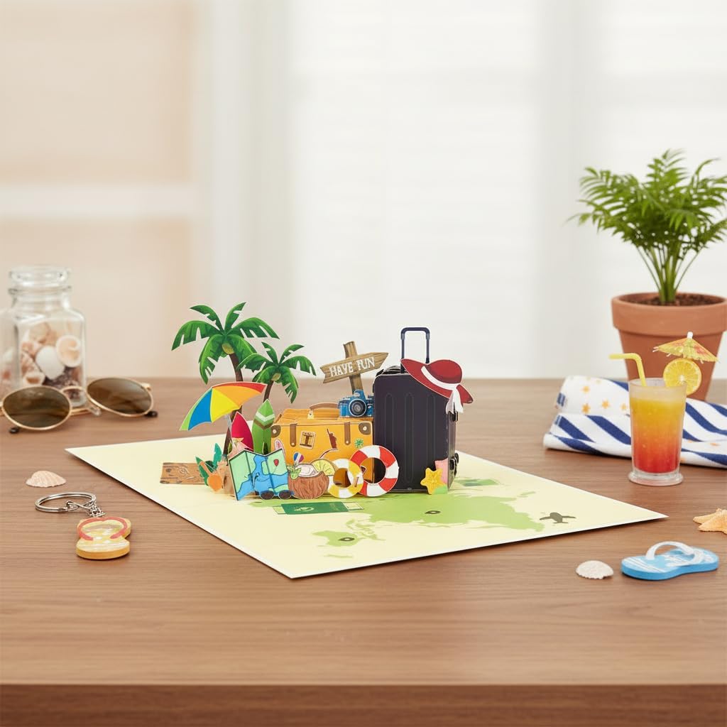 Diese-Klappkarten Biglietto Pop-Up 3D - Biglietto per Auguri - Design con Camper - Ideale per Buono Regalo - Ideale per Vacanze Viaggio Ferie Campeggio