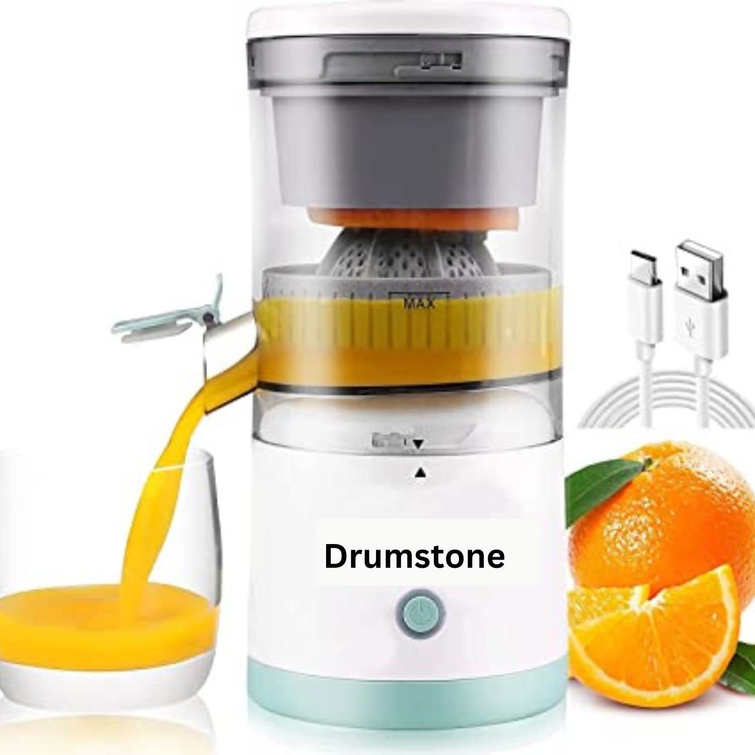 Drumstone 𝟏𝟎 𝐘𝐞𝐚𝐫𝐬 𝐖𝐚𝐫𝐫𝐚𝐧𝐭𝐲 Electric Juicer Orange Squeezer Citrus Press Lemons, Portable USB Charging Electric Juicer Wireless Fruit Juicer High Juice Yield Direct for Kitchen-picture-22