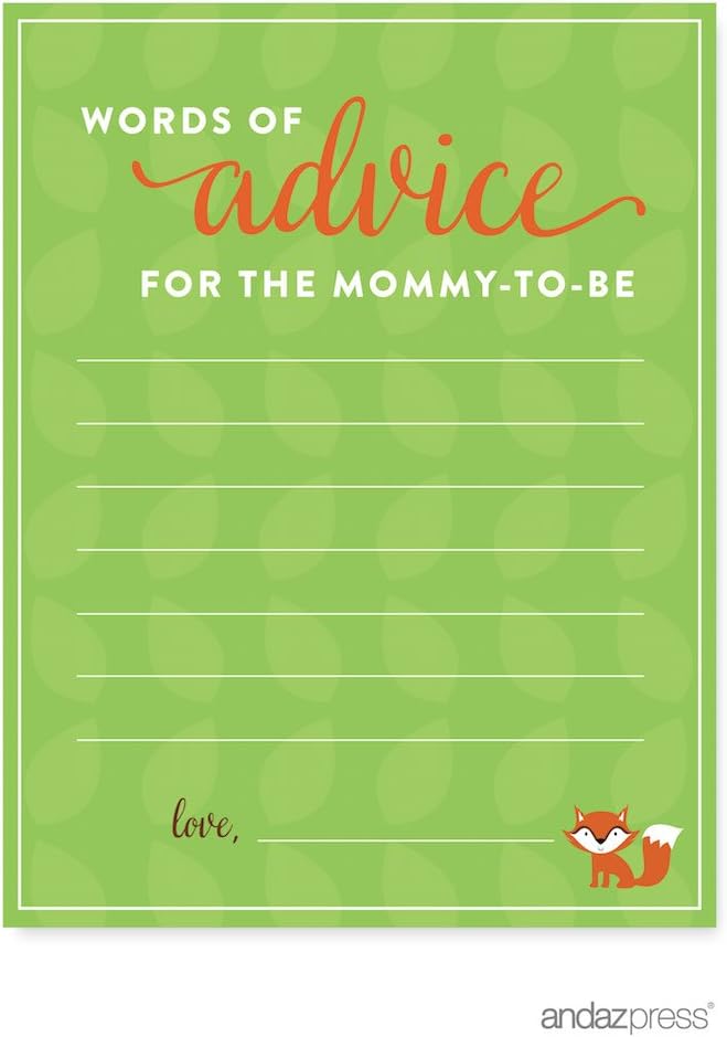 Andaz Press Woodland Animals Fox Baby Shower Collection, Games, Activities, Decorations, Diaper Thoughts Party Sign, 8.5x11-inch, 1-pack