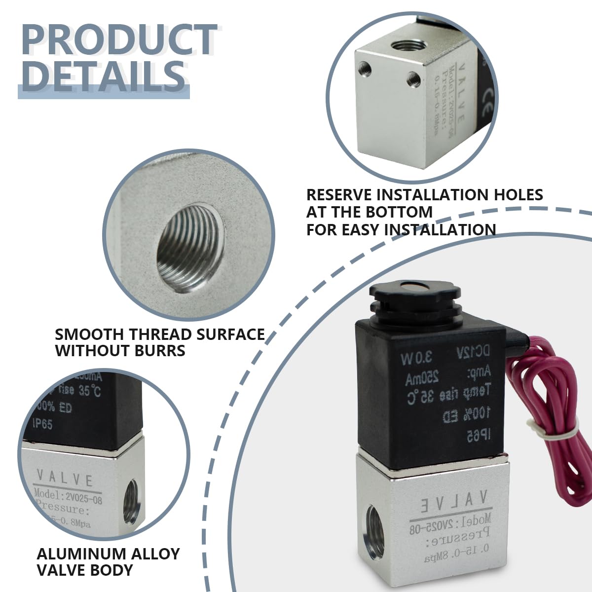 Elettrovalvola Pneumatica AC220V 2V025-08 Valvola Di Controllo - Foto 2