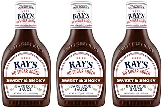 Ray's No Sugar Added Sweet & Smoky Barbecue Sauce, 18.5 oz. (Pack of 3)