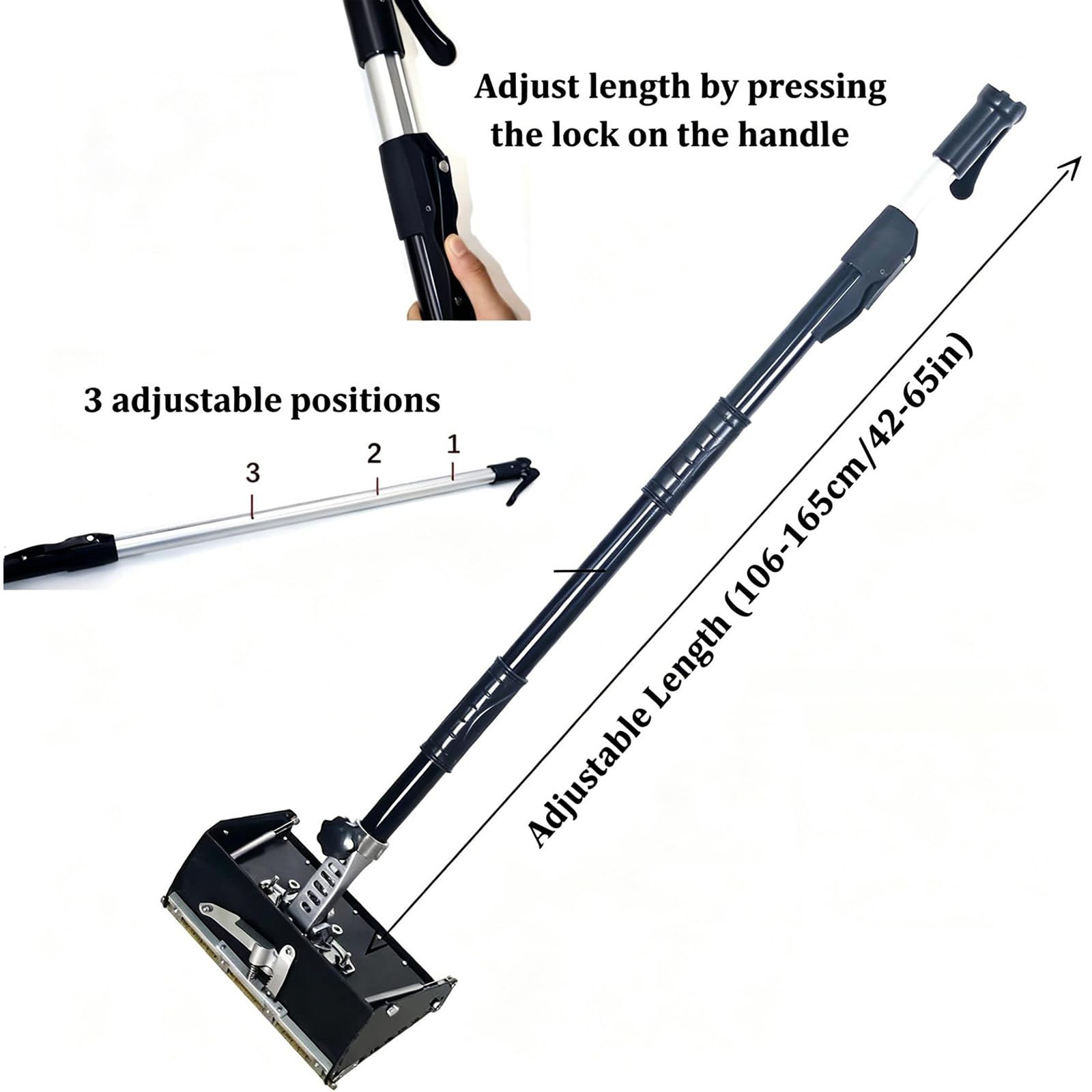 Set di scatole di finitura per cartongesso, 30,5 cm, angolo regolabile, raschietto per stucco con asta estensibile, in lega di alluminio, per riparazione e verniciatura di pareti