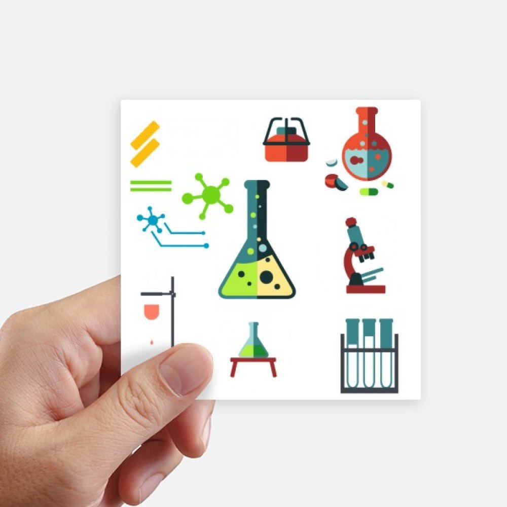 Bouteille d'erlenmeyer autocollant de chimie 10cm mural et pc 8pcs