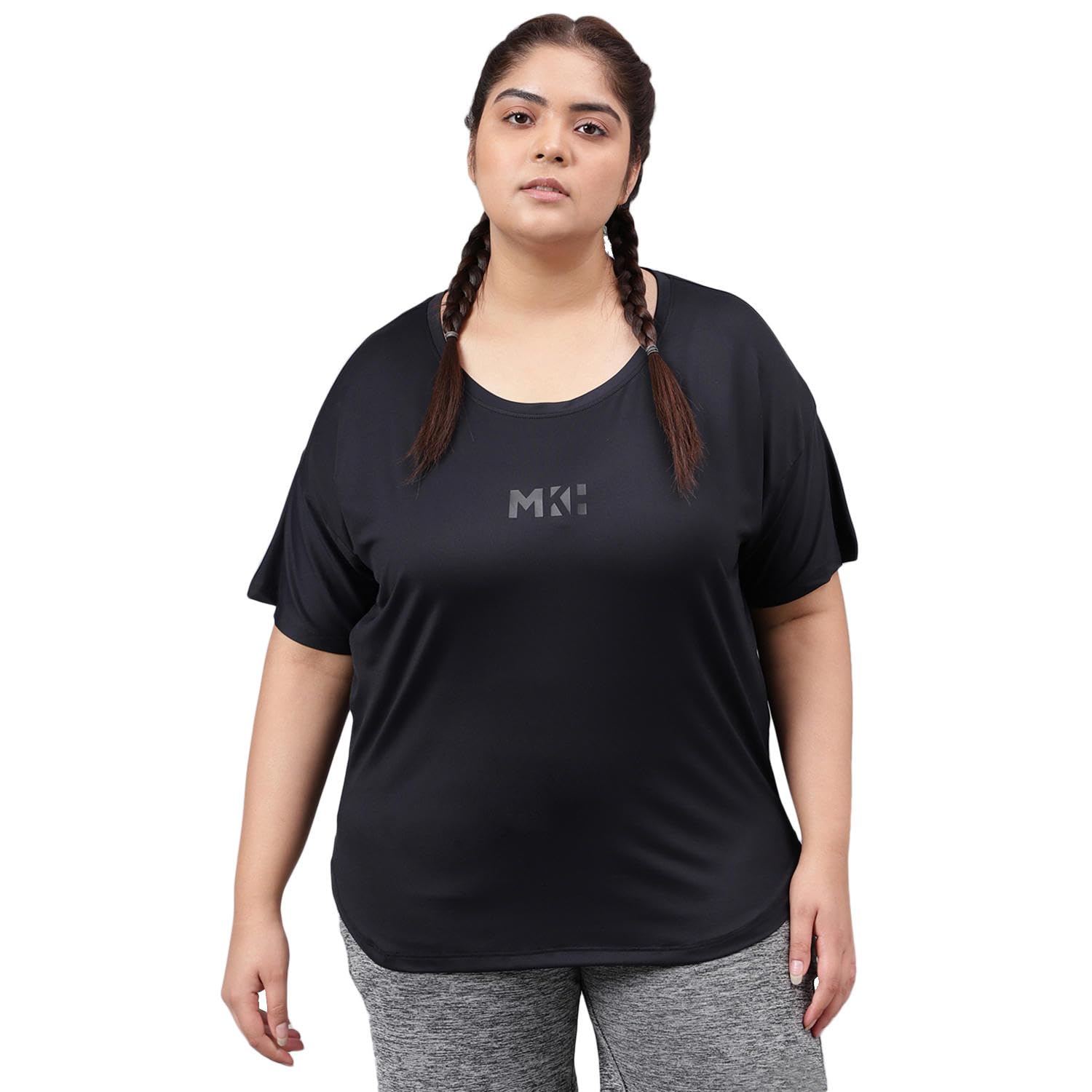 mkh Women Breathable Active Gym Wear Tshirt | Dri Fit Poly Spandex Gym Top | Lightweight, Sportswear for Workout, Running & Yoga| Round Neck Stretchable Casual Workout Top/MKHWT-1313-picture-11