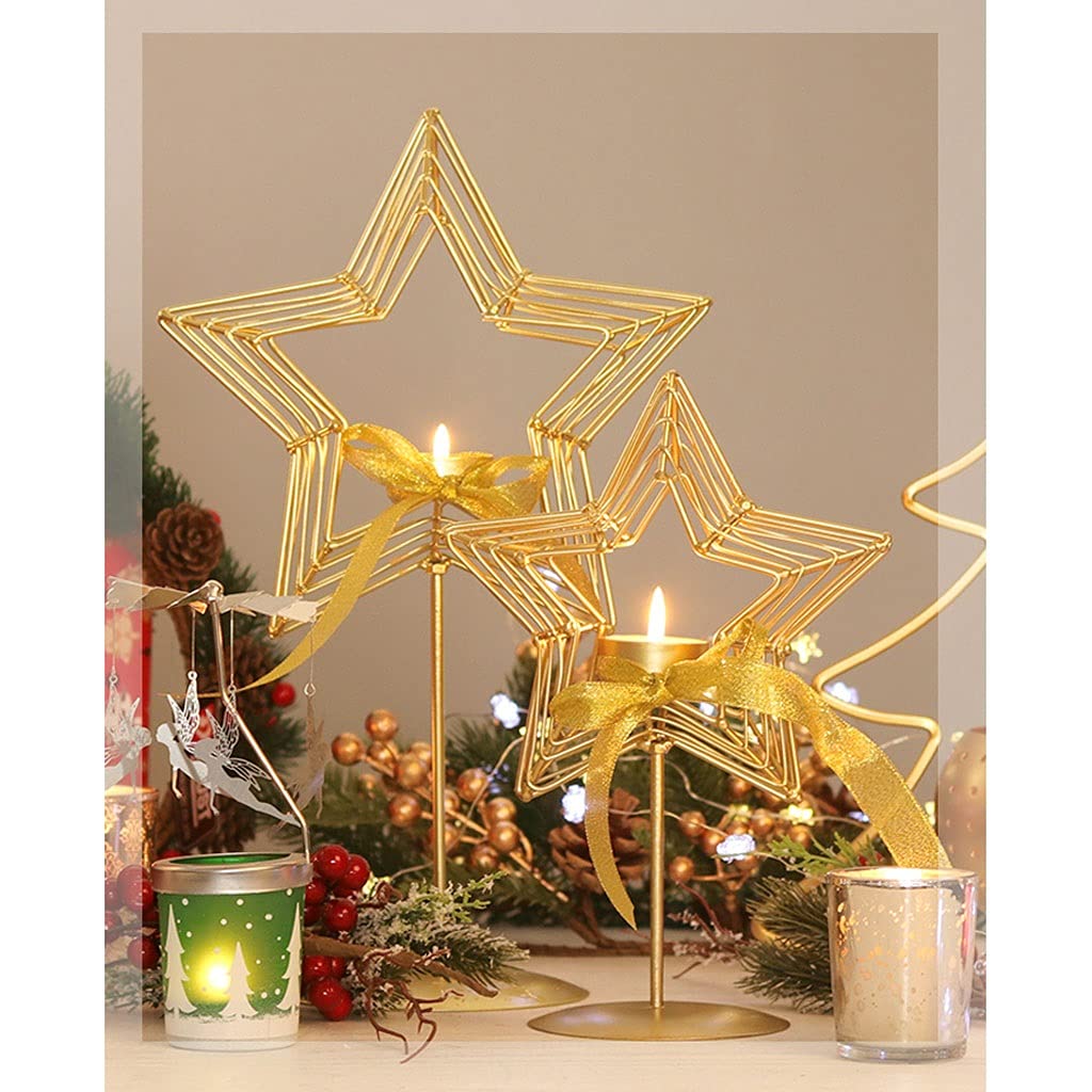 Świecznik Kutego Żelaza Świecznik Uchwyt Boże Narodzenie Scena Rekwizyty Stołowe Świeca Dekoracje Domowa Restauracja Candlelight Dinleval Dekoracje Canlder (Size : Small)