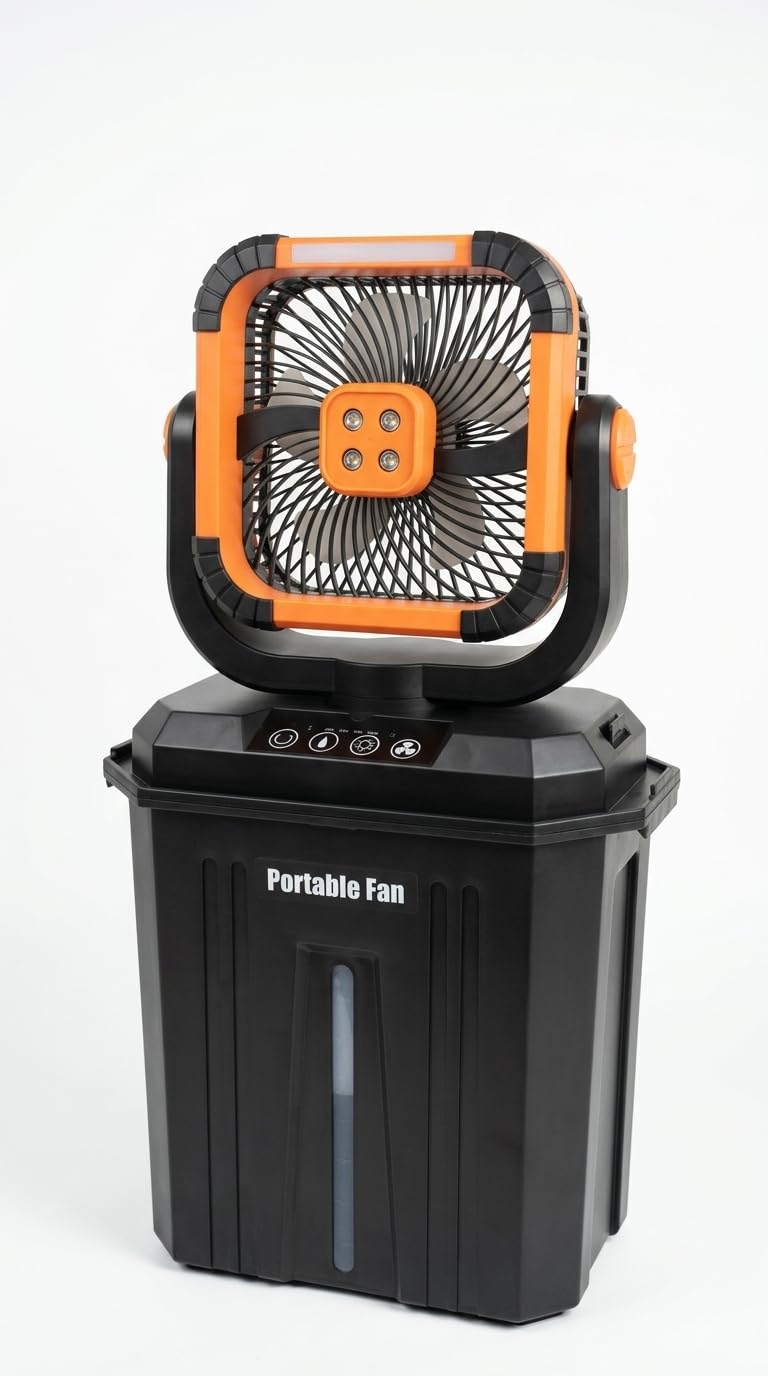 Portable Mist Fan 20000mAh Rechargeable Battery,12L Water Tank,Up to12 Hours Runtime, 4-Speed Cooling Fan with Mist Spray & LED Light, Battery Operated Fan for Camping,Home,Office,Outdoor Use-image-43