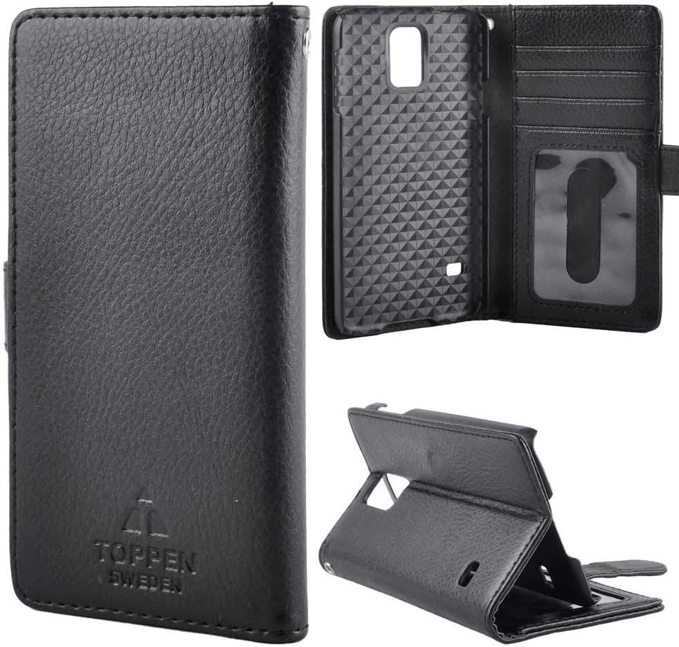 TOPPEN Left Handed Wallet Case Samsung Galaxy S5, Black