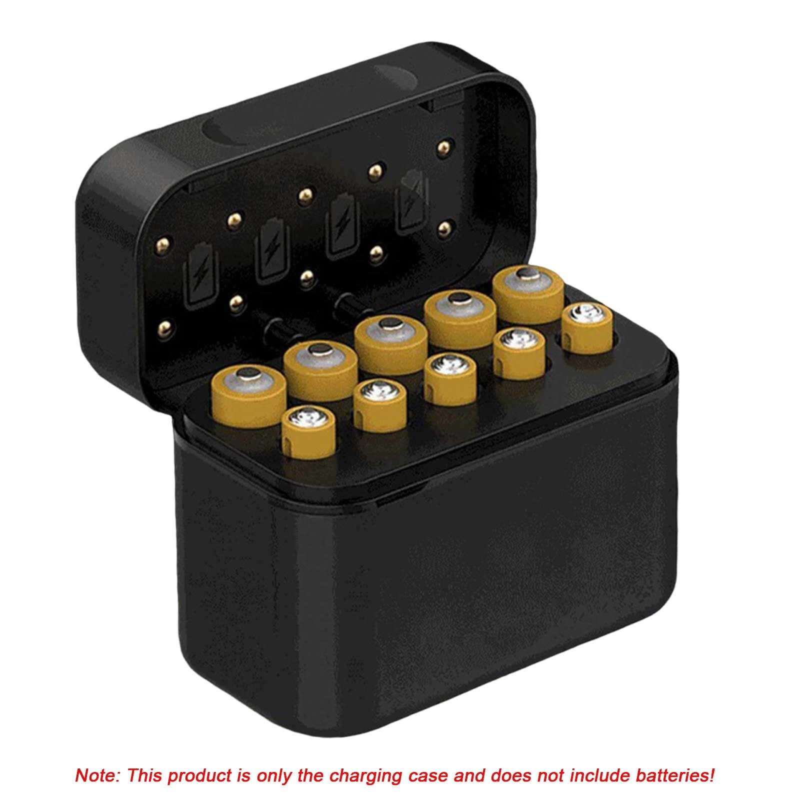 Chargeur de Batteries Rechargeable avec boîte de Rangement 10 Baies AA AAA, Rabat magnétique