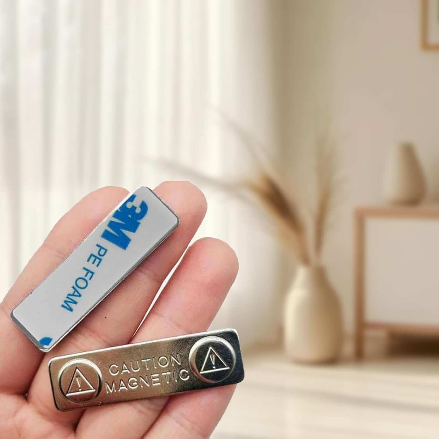 10 Sets Magnetic Name Tags Backs and Holder,Silver Strong Magnetic Pin Backs for Name Tags/ID Badge Magnets,Fastener with Adhesive on Front Plate, No-Hole Replacement for Names Badges Holder (20Pcs) - Image 5