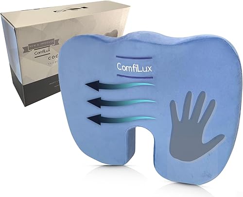 Cojín de coxis de espuma viscoelástica para automóvil, almohadilla ergonómica para alivio del dolor de coxis, almohada de glúteos para conductor de