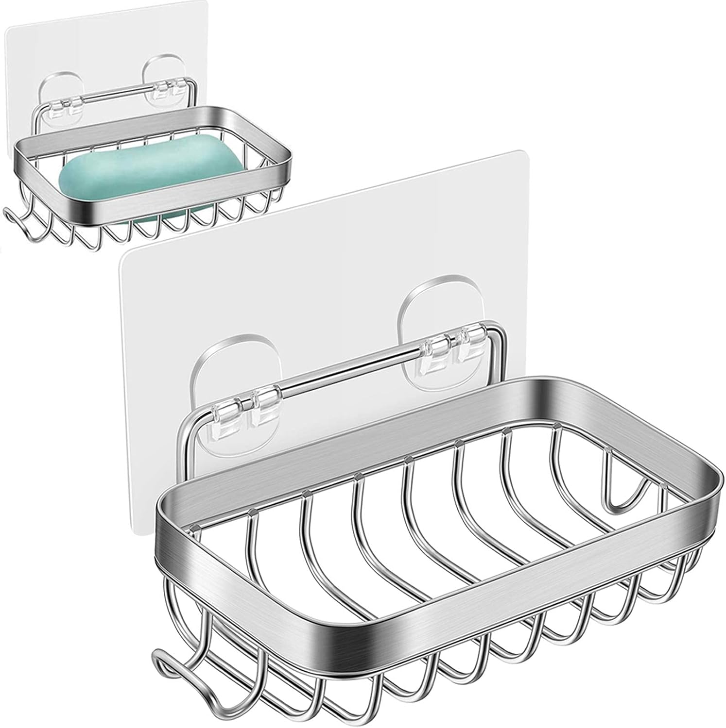 Shower Wall Soap Dish Holder: Wall Mounted Draining Soap Saver for Bathroom Tile - Rectangle Bar Soapdish with Perforation - Replacement for Suction Soapholder : Home & Kitchen