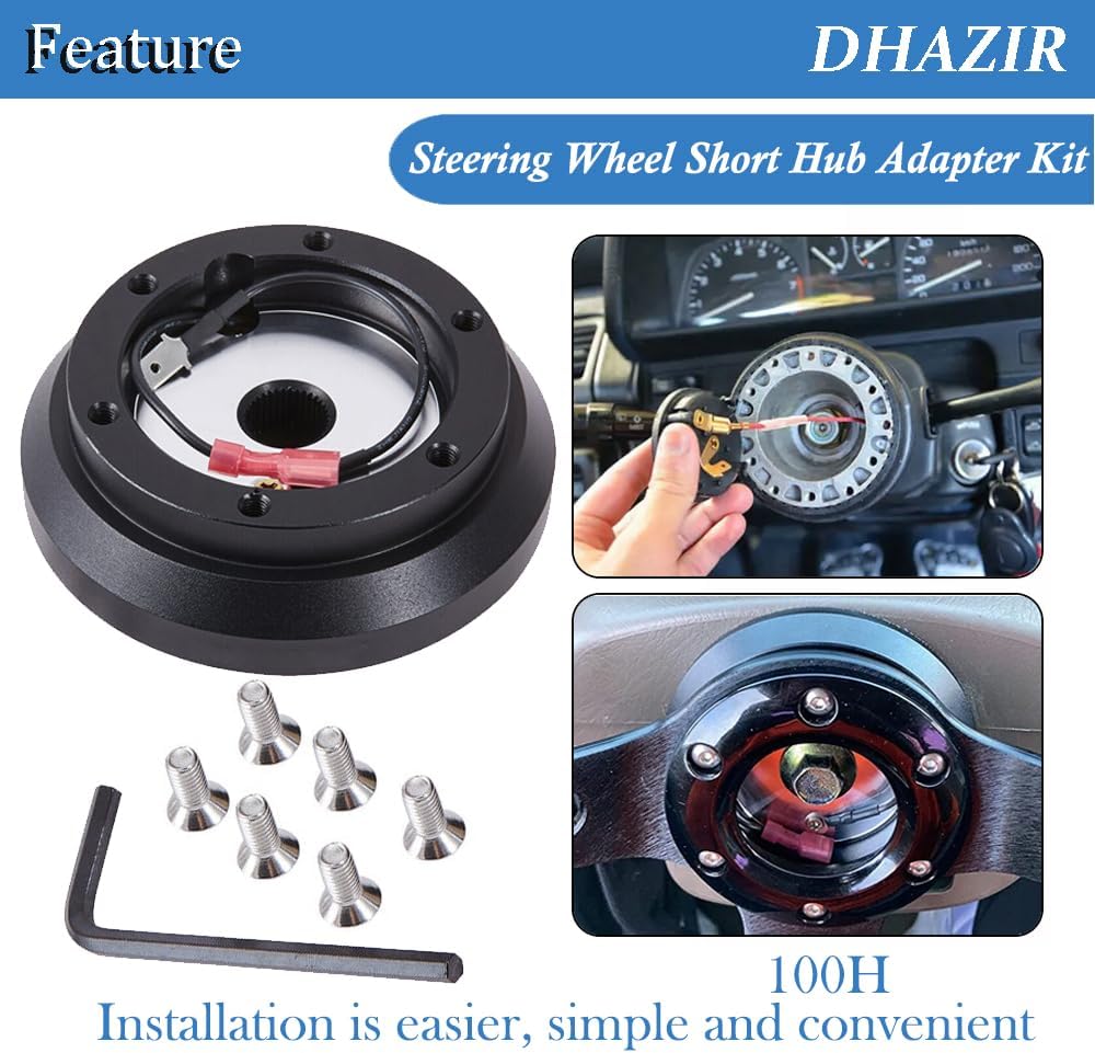 100H Steering Wheel Short Hub Adapter Kit 6-Hole Fits For Eclipse Lancer Impreza Galant WRX Mitsubishi