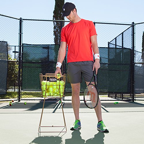 Gamma Sports Hi-Rise 75 Tennis Ballhopper, Heavy-Duty Tennis Ball Pickup Caddy, Gold #TOP6