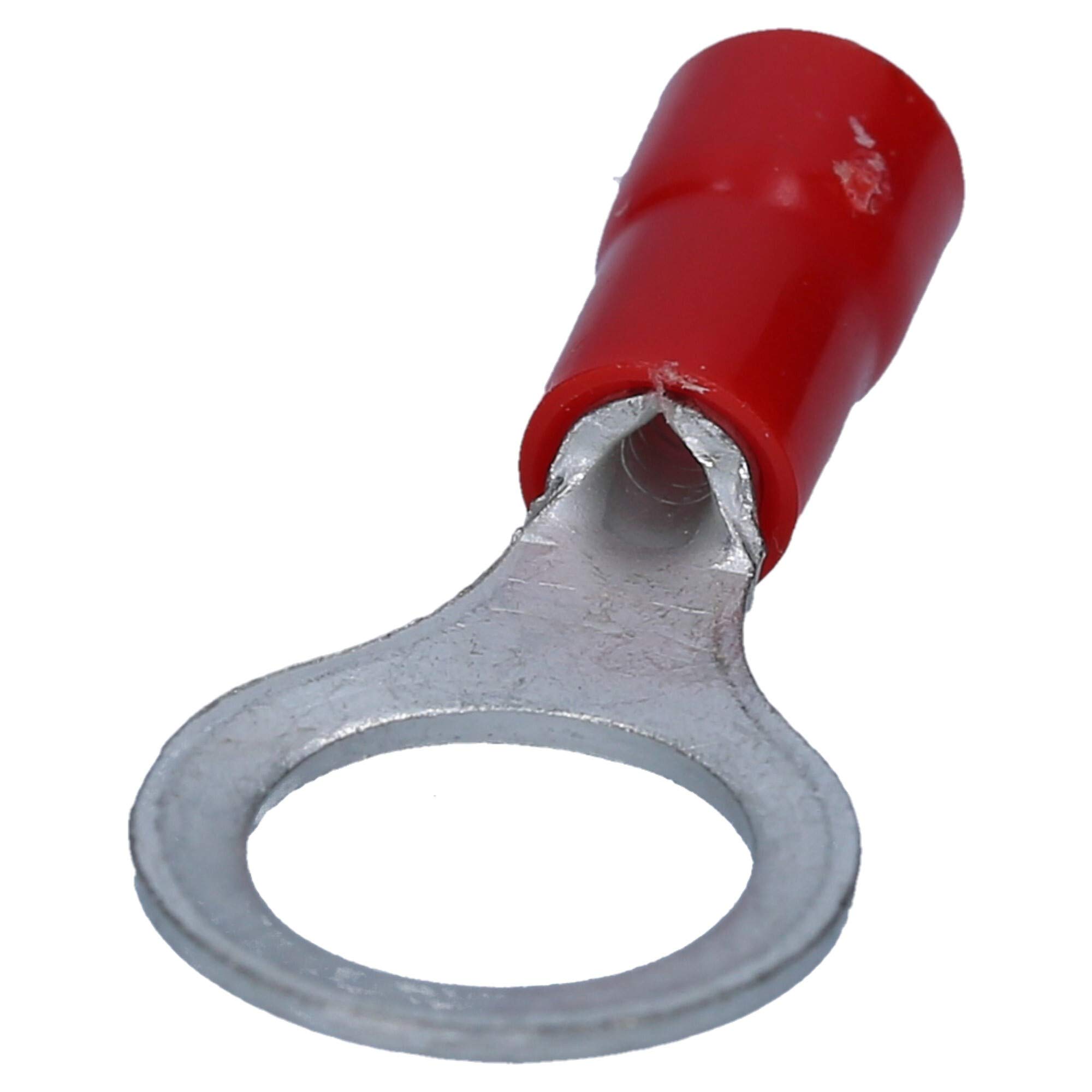 Cembre 50x RF-M8 Terminal de Cable Anular Aislado M8 Rojo, 0,25-1,5 mm² | Conector de compresión de latón estañado, ideal para instalaciones eléctricas en coche, camión o casa, de -20 a +80 °C