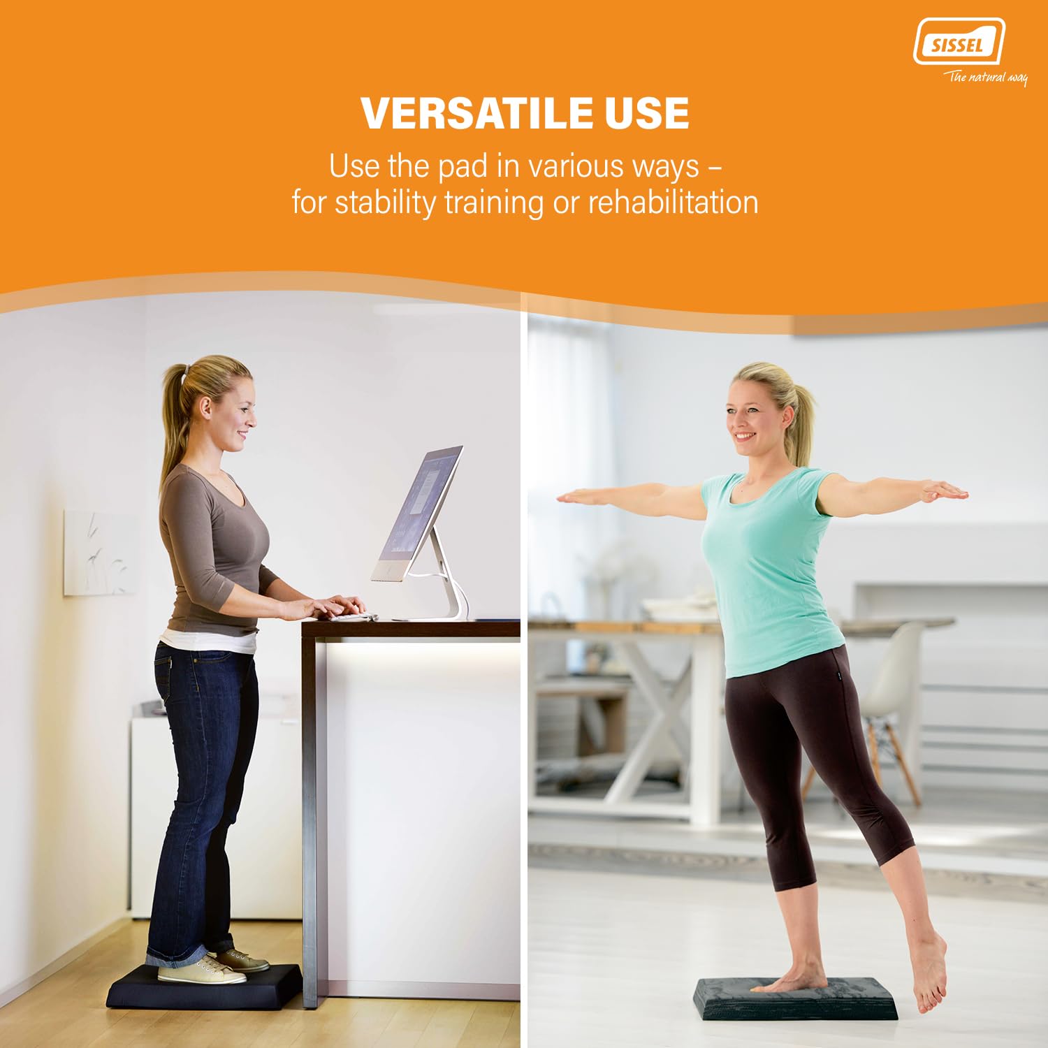 SISSEL Balancefit Pad, mata do równowagi koordynacji, stabilność, 50 cm, czarna