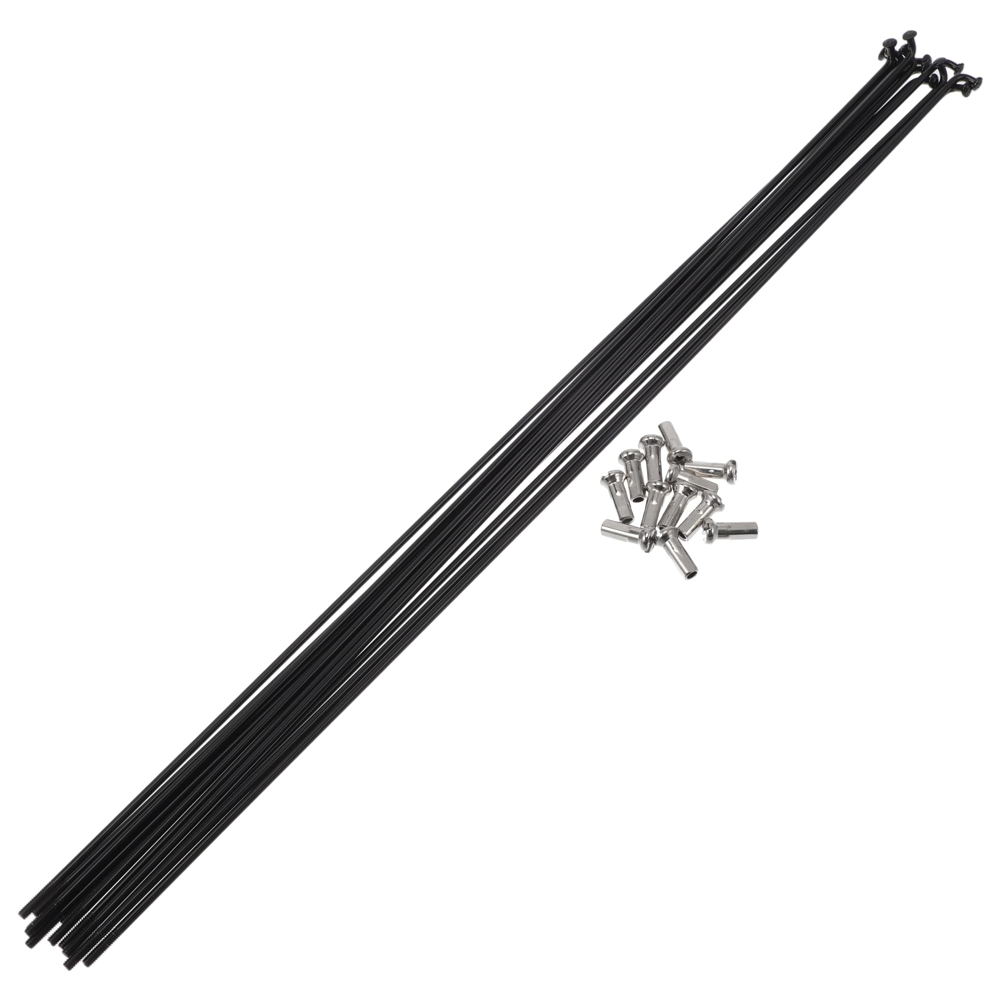 A ABSOPRO Bicycle Spokes 14G 301mm Length Bike Wheel Spokes 304 Stainless Steel Black 1 Set