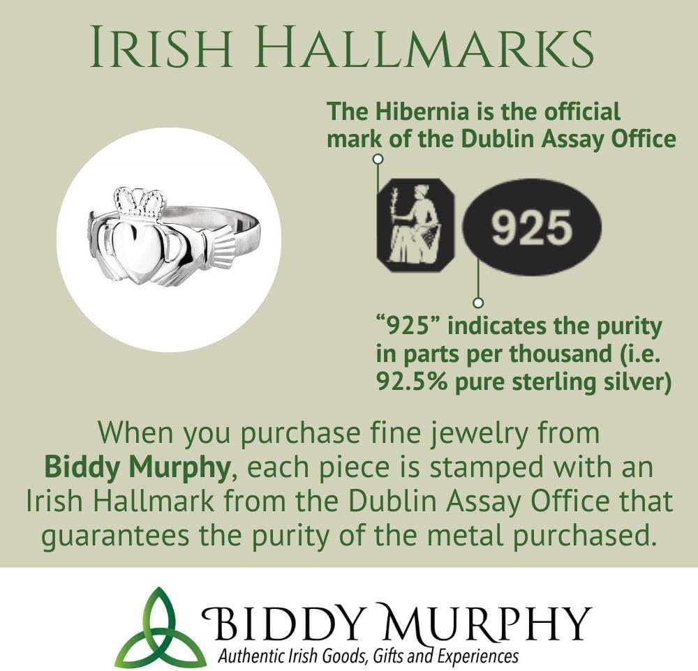 Biddy Murphy Made in Ireland Irish Claddagh Ring for Women 925 Sterling Silver with Braided Band, Traditional Friendship Ring, Love, Marriage, Engagement - Image 4