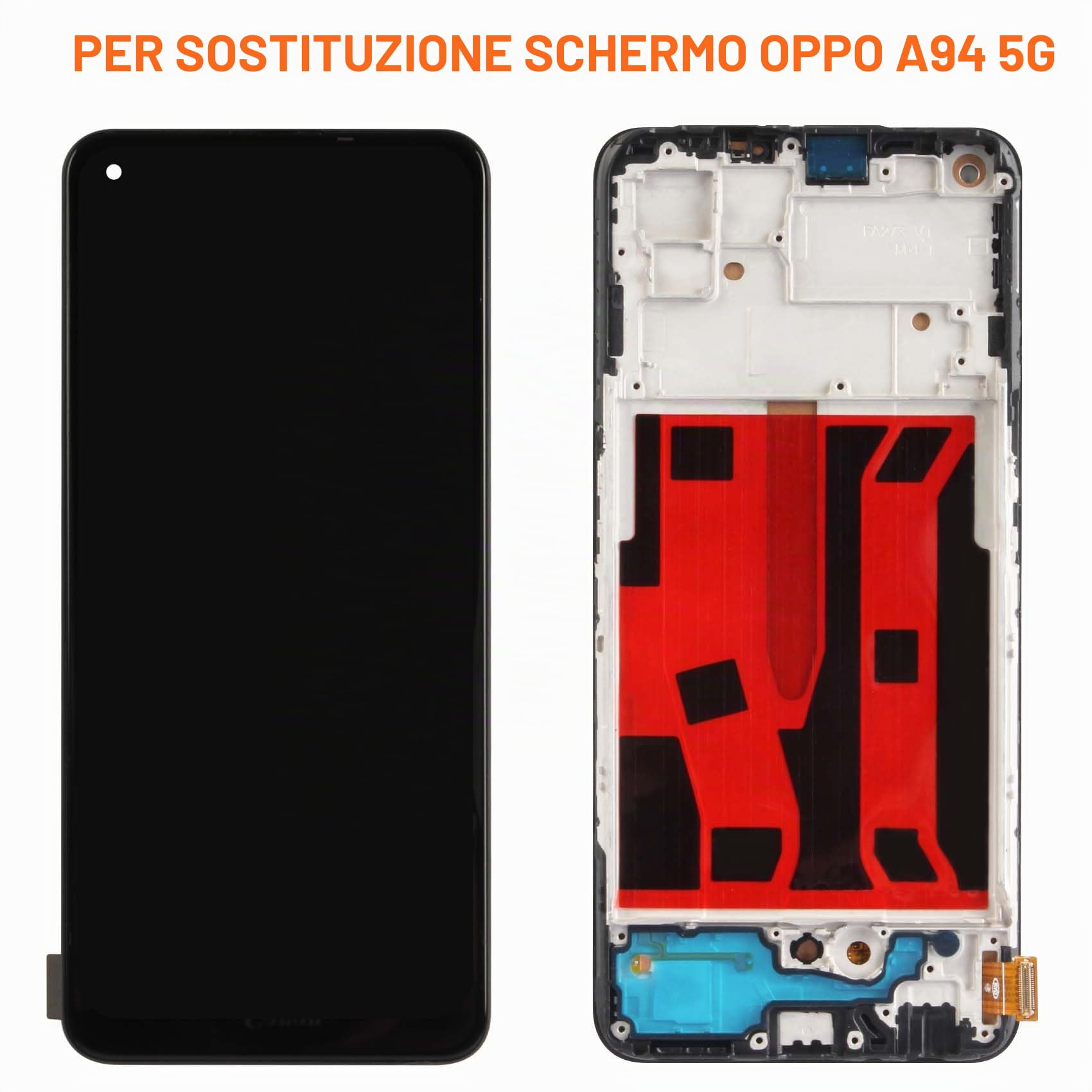 AGCUT per Oppo A94 5G LCD Display - per Oppo A94 5G CPH2211 LCD Schermo Digitizer Touchscreen Full Assembly con Strumenti (Nero con Cornice, 6.43")