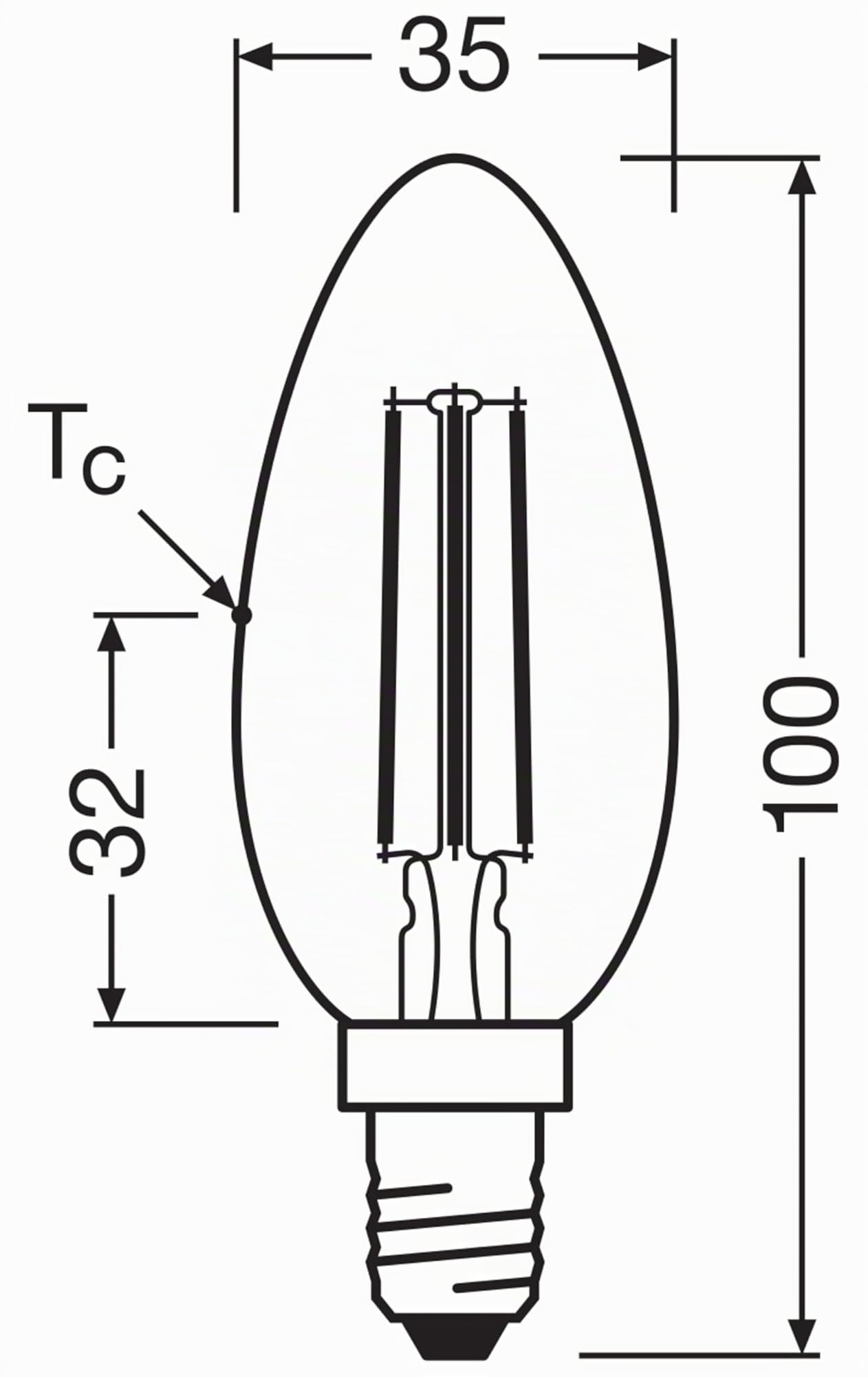 OSRAM Energy Class en forma clásica de mini vela, 3,8 W / 806 lm, EEK A, | , LED Lamps, 35.00 Millimetres dia, , Paquete de 6