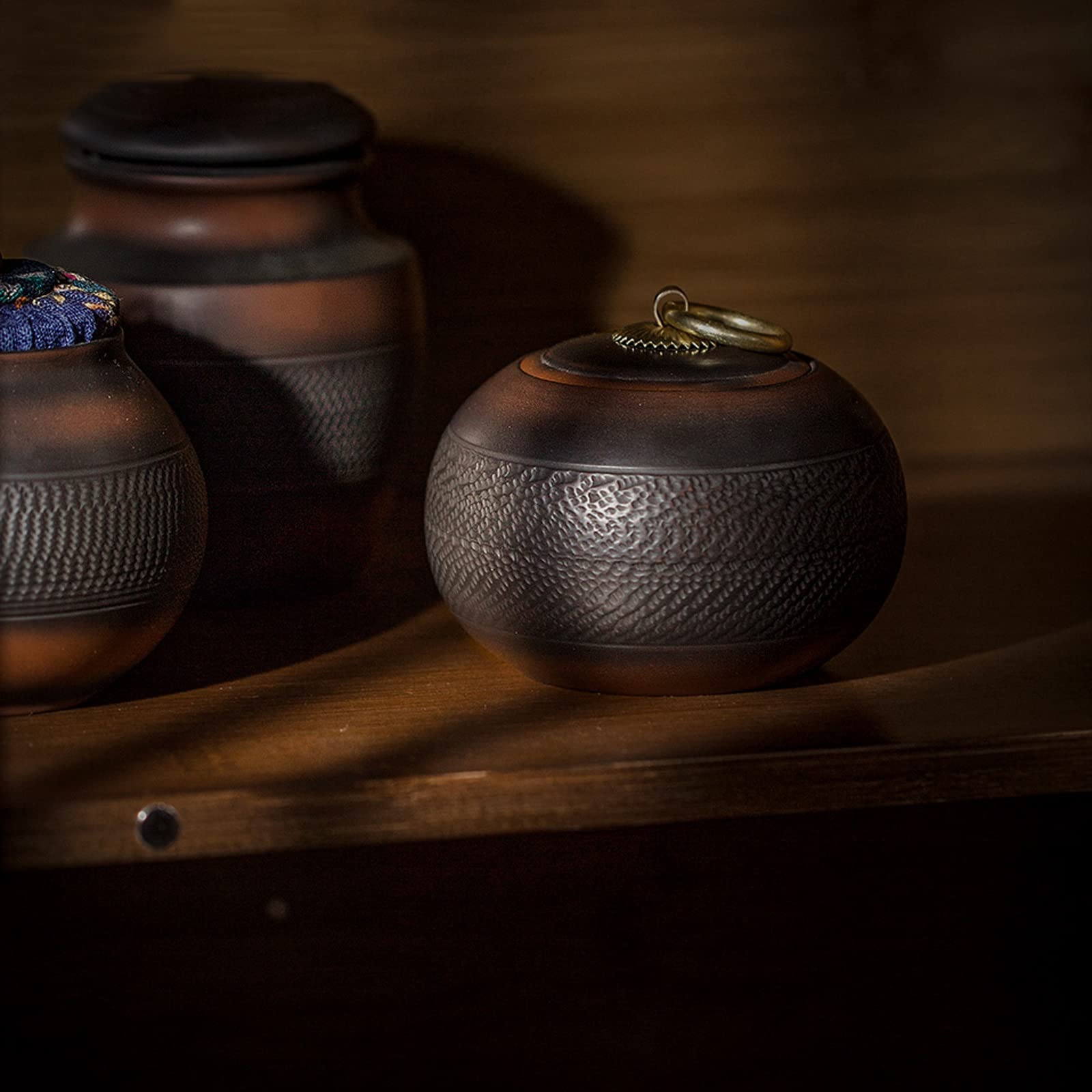 Pojemnik na herbatę Pojemniki do przechowywania herbaty, ceramiczny słoik z uszczelką i teksturą ziarna młotka, fioletowy piasek, ceramiczny słoik do przechowywania luźnej herbaty, 200 ml
