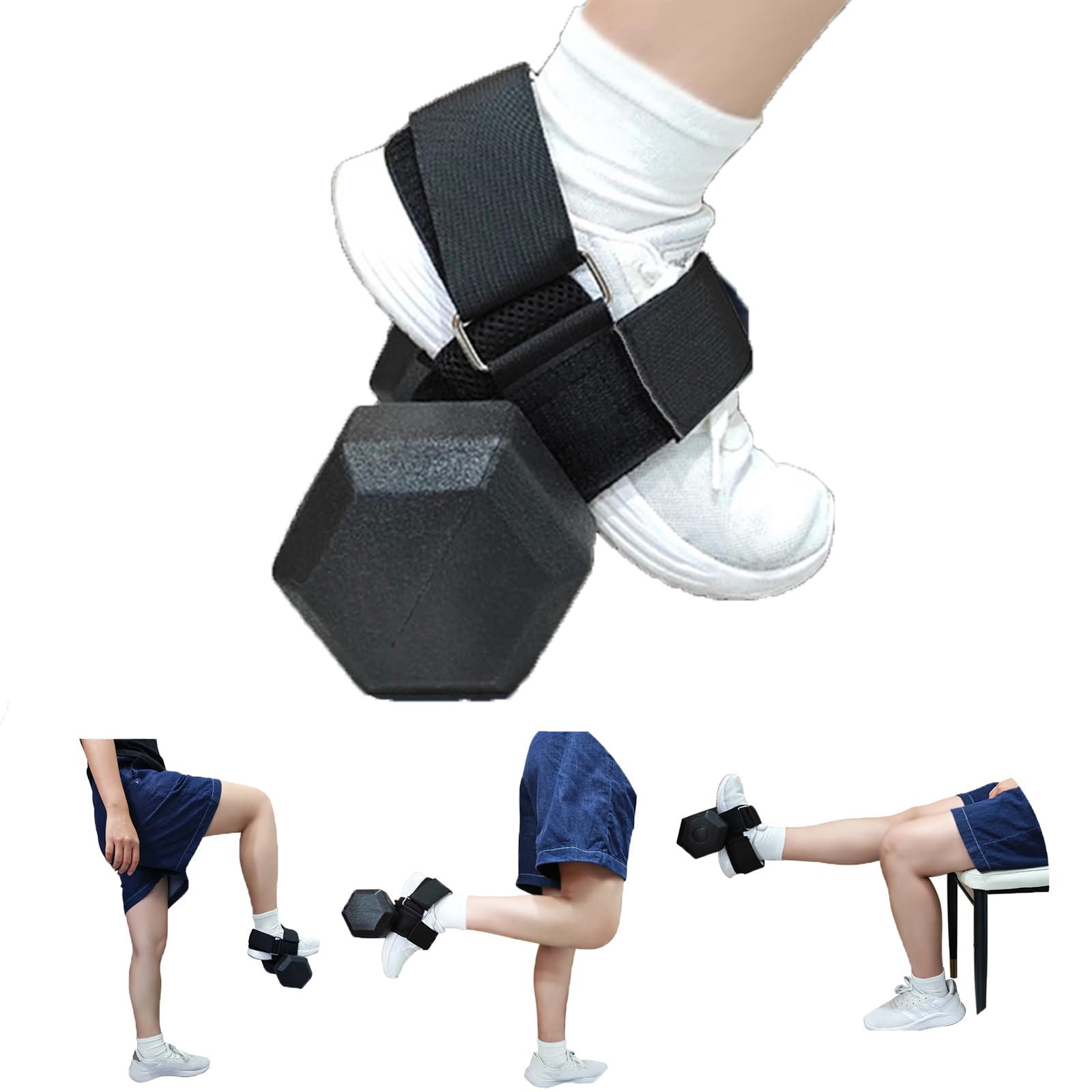 Attacco per piede con manubrio, cinturino alla caviglia per manubri, ricciolo del tendine del ginocchio, pesi per piedi per esercizi, estensioni delle gambe, accessorio portatile per allenamento delle